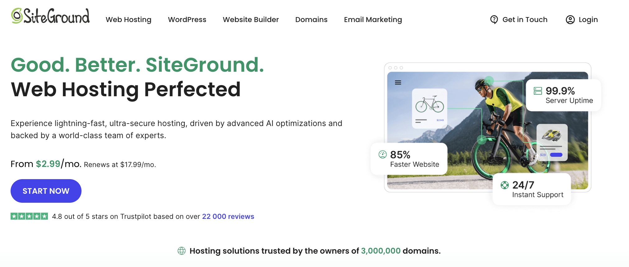 Siteground homepage