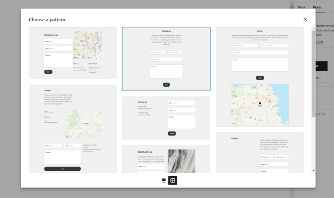 WordPress form patterns