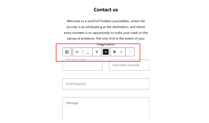 WordPress contact settings