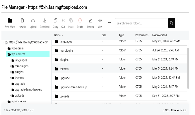 WordPress wp-content folder