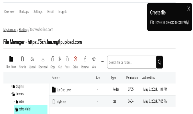 WordPress file manager