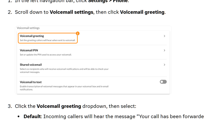 Setting up voicemail inside of RingCentral