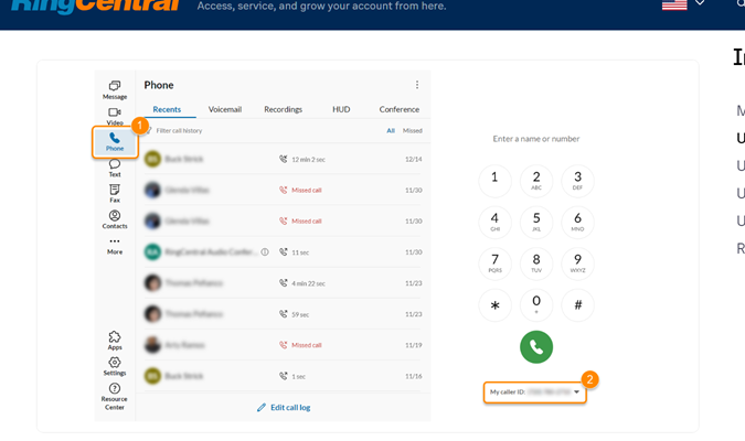 How to make a call from RingCentral's desktop app