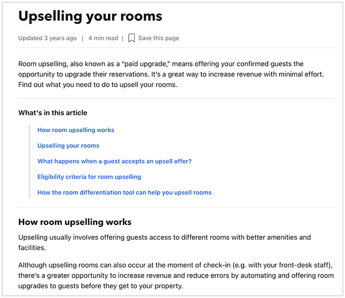 Booking.com upselling page