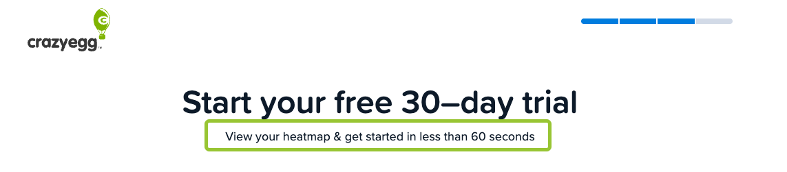 Crazy Egg free trial landing page