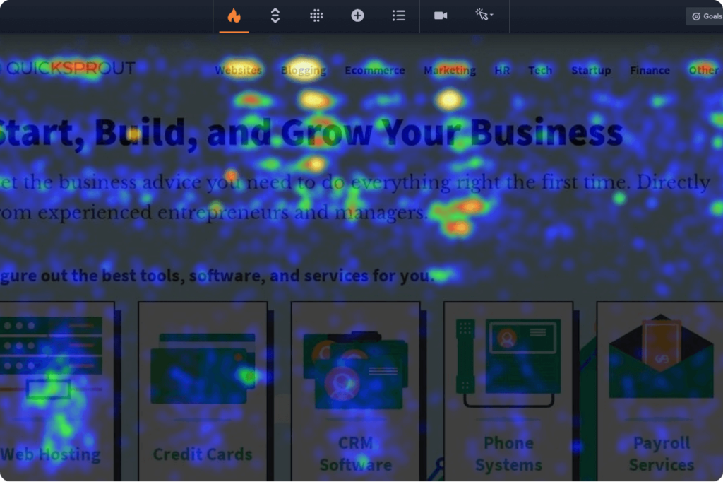 Crazy Egg heatmap example