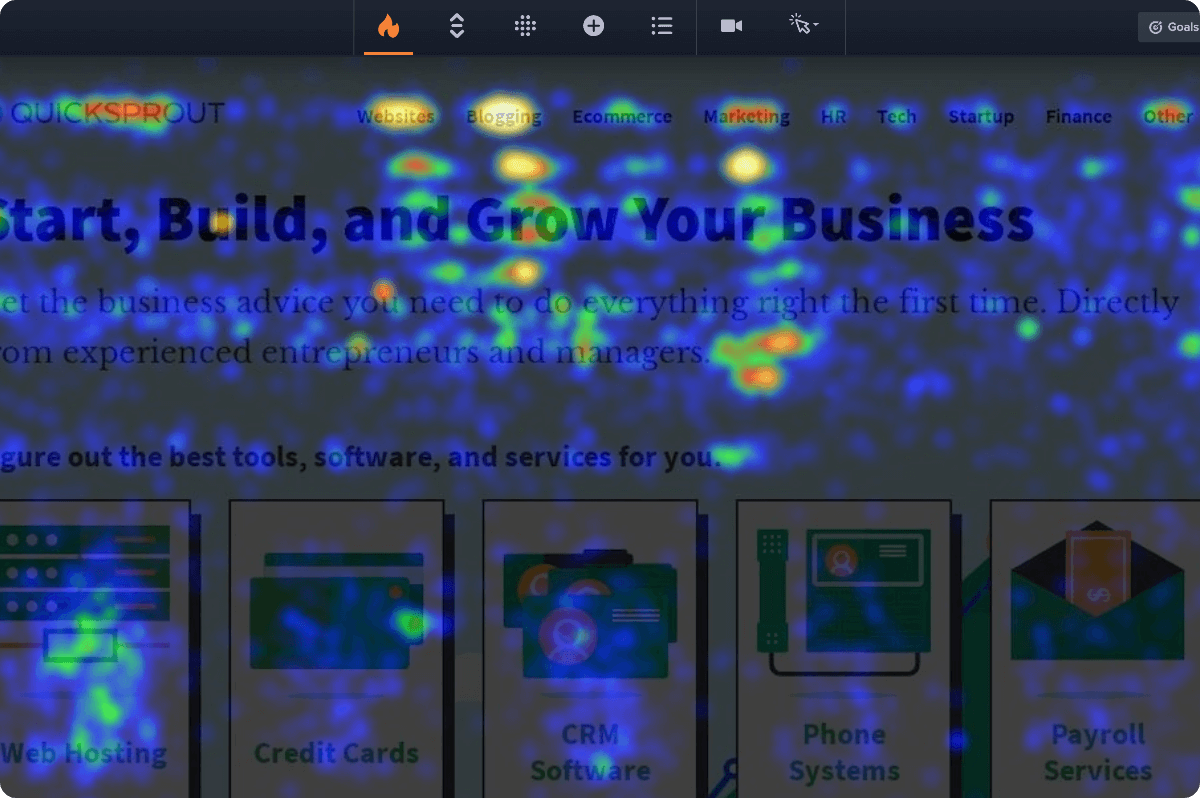 Crazy Egg heatmap example