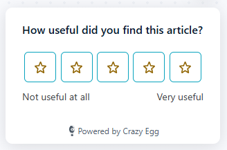 Crazy Egg five-star article usefulness rating widget