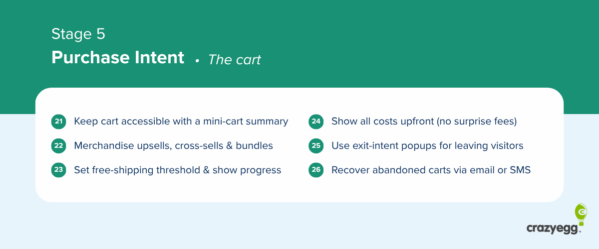 Stage 5 of the ecommerce cro checklist
