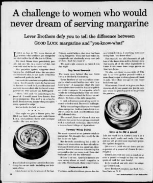 Classic Ogilvy ad for Lever Brothers margarine