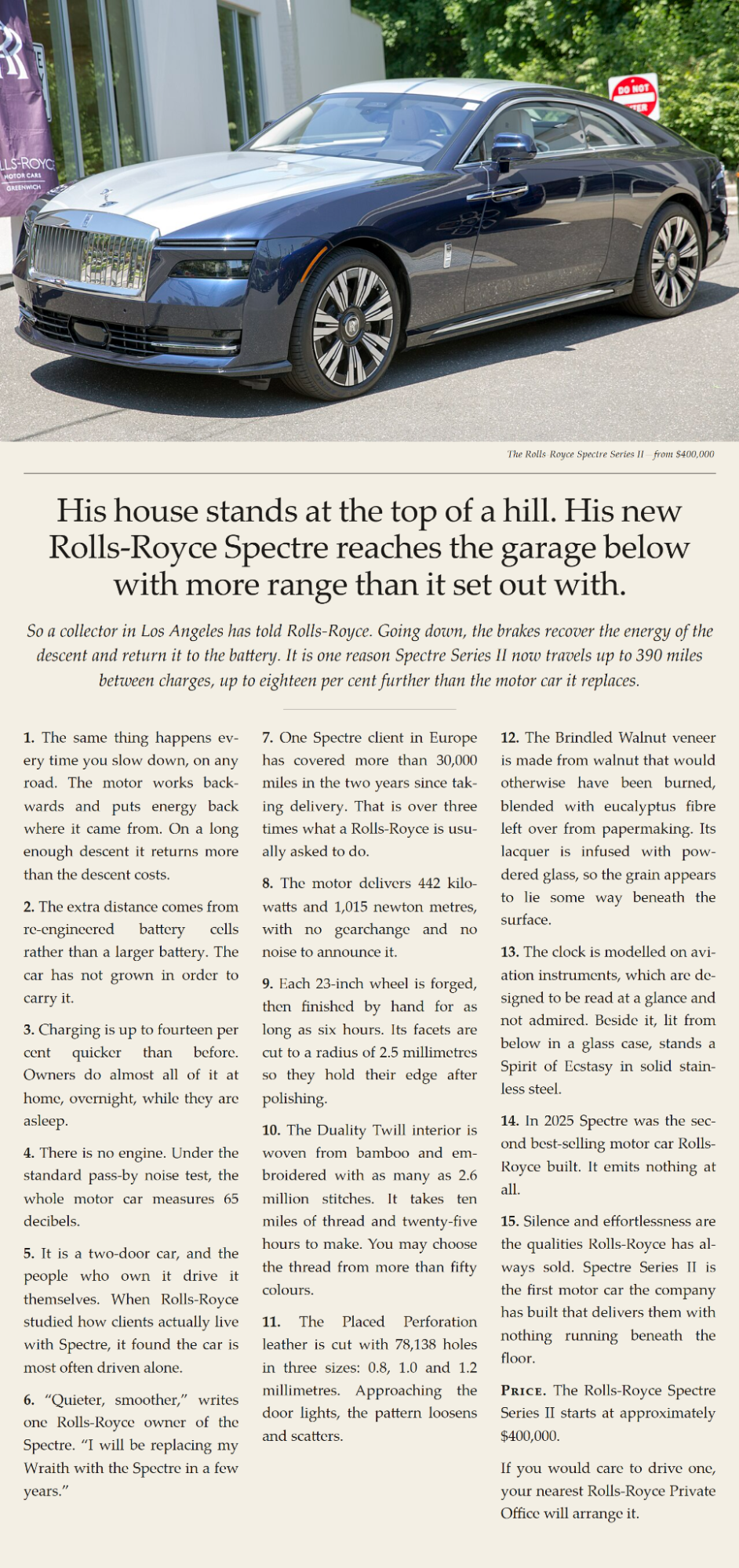 Full AI-generated Rolls-Royce Spectre ad recreated in Ogilvy's style