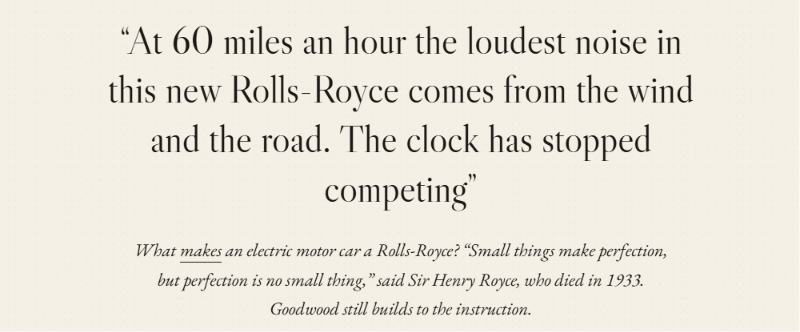 Pull quote from an AI-generated Rolls-Royce Spectre ad