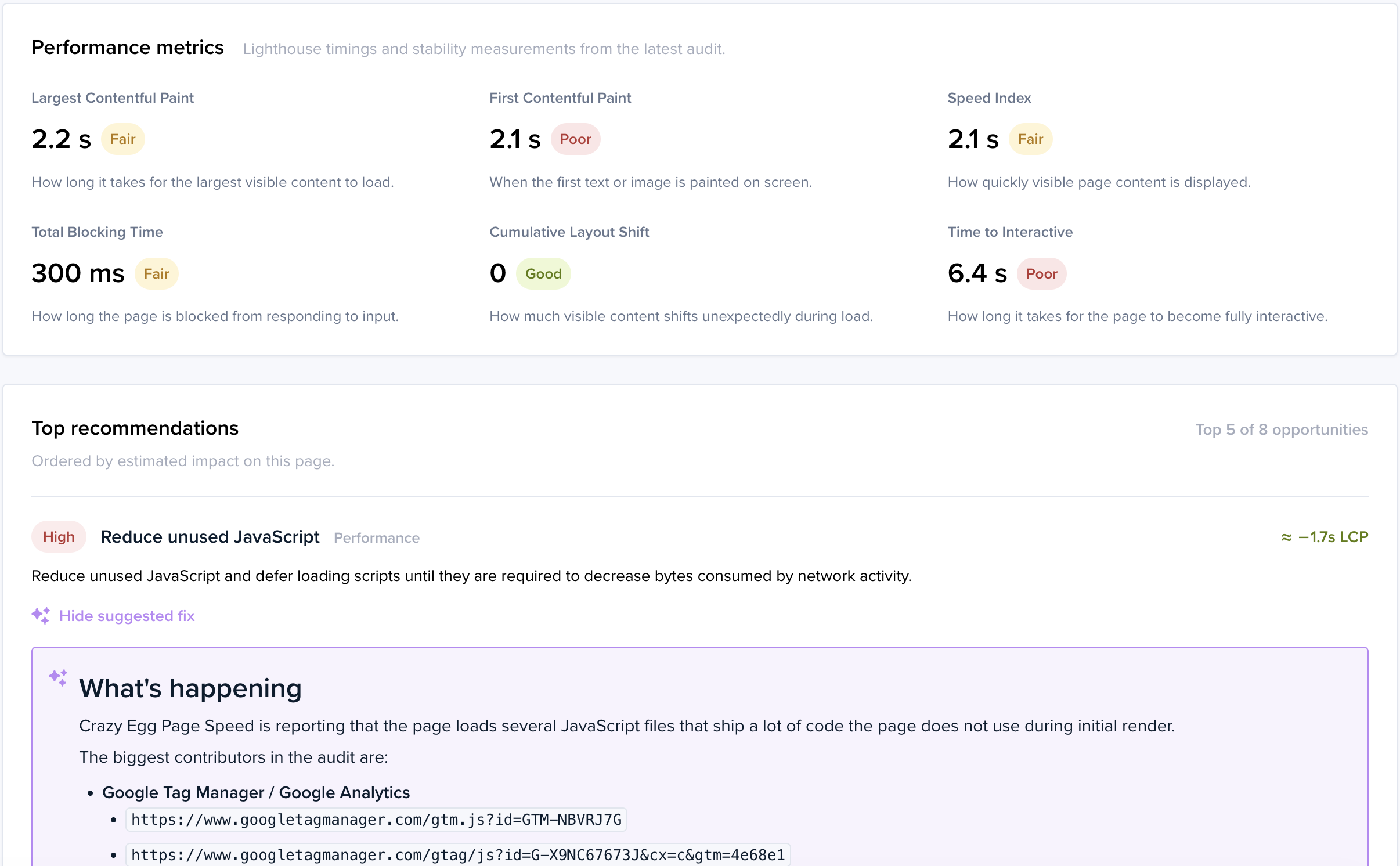 Page Speed Audits by Crazy Egg: Get automatically-generated code that makes your site faster. 100% free.