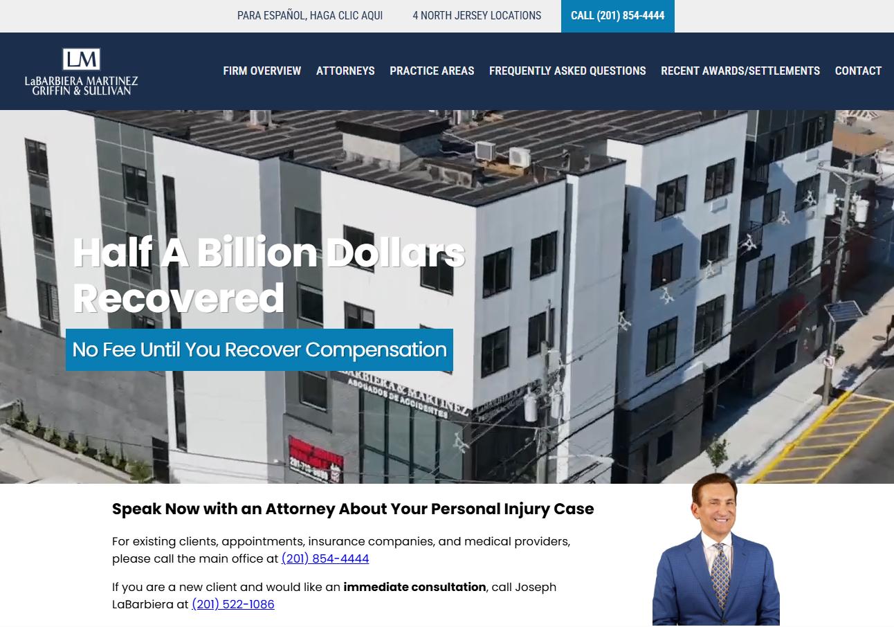 LaBarbiera Martinez law firm homepage banner