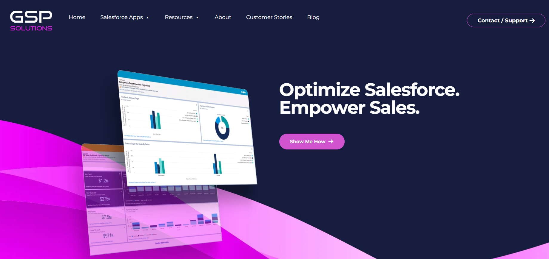 GSP Solutions Salesforce optimization homepage